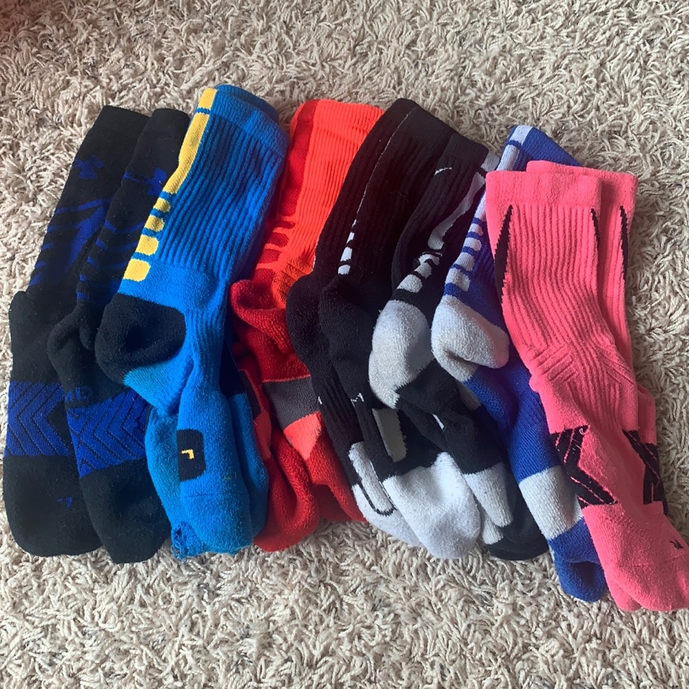 Nike and Under Armour basketball socks